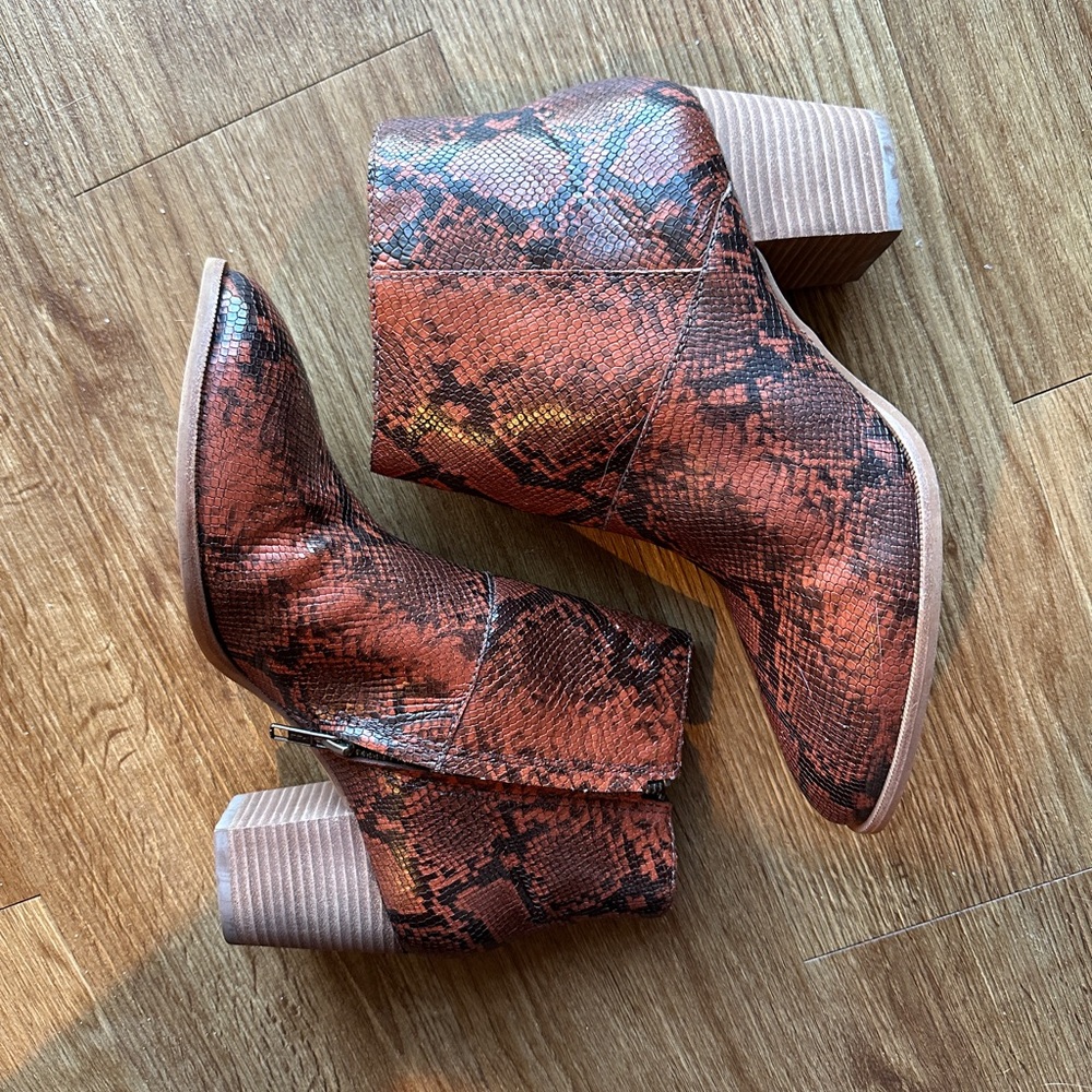 Madewell “Rosie” Embossed Ankle Boot in Snake Embossed Leather
